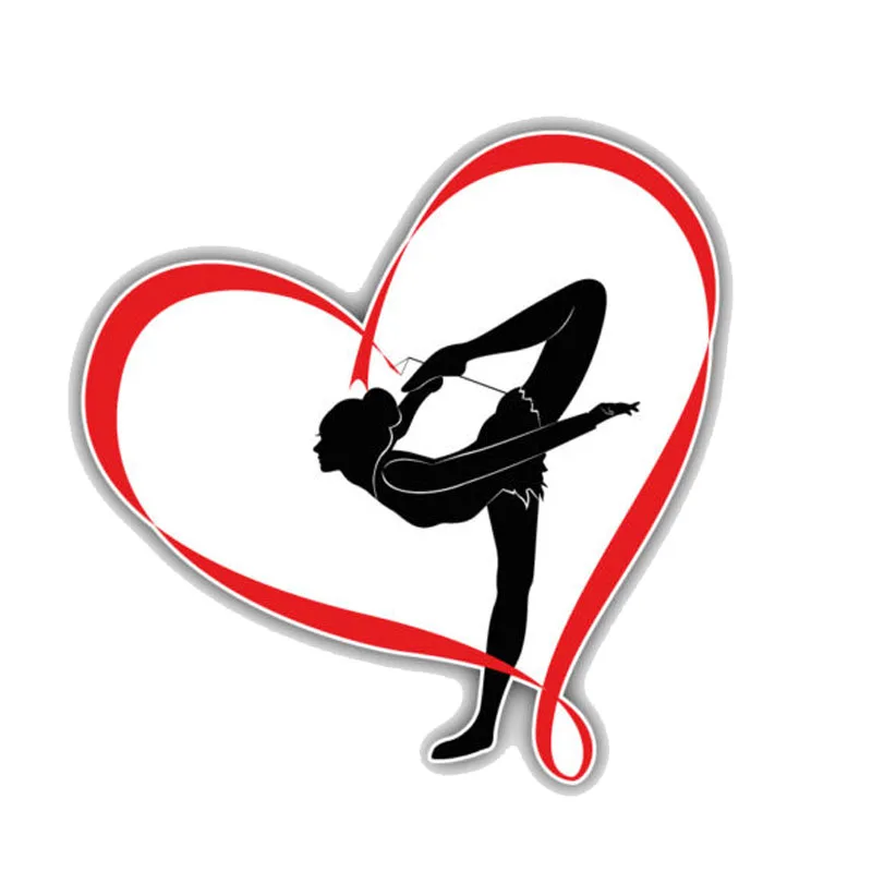 

Creative Gymnastics Girl Heartl Car Stickers Laptop Decals Waterproof Sunscreen Decals PVC 13cm X 13cm