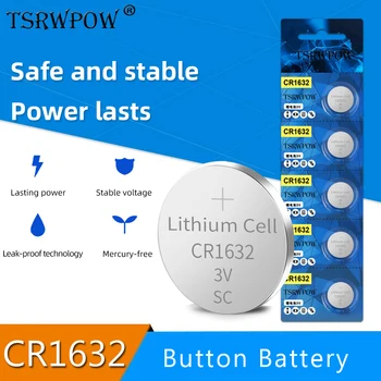5pc/lot Original 100% TSRPOW CR1632 ECR1632 GPCR1632 3V Lithium Battery Coin Button Cell Battery For Watch Car Remote Key Toys
5pc/lot Original 100% TSRPOW CR1632 ECR1632 GPCR1632 3V Lithium Battery Coin Button Cell Battery For Watch Car Remote Key Toys