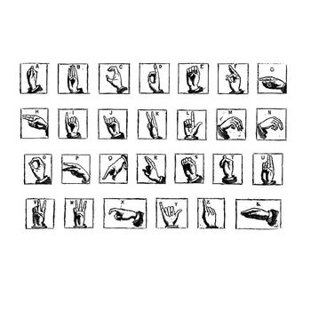 26 Letter Sign Language Clear Stamps Mini Fingerspelling Finger Language Transparent Stamps