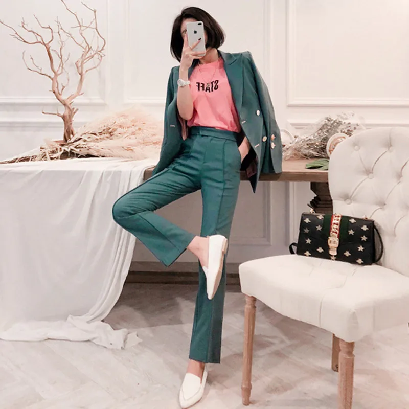 2019 New Arrival Pink Blazer and Sheath Pants Green 2 Piece Set Plus Size Suit Autumn Winter Office Work Two Piece Set for Women
2019 New Arrival Pink Blazer and Sheath Pants Green 2 Piece Set Plus Size Suit Autumn Winter Office Work Two Piece Set for Women