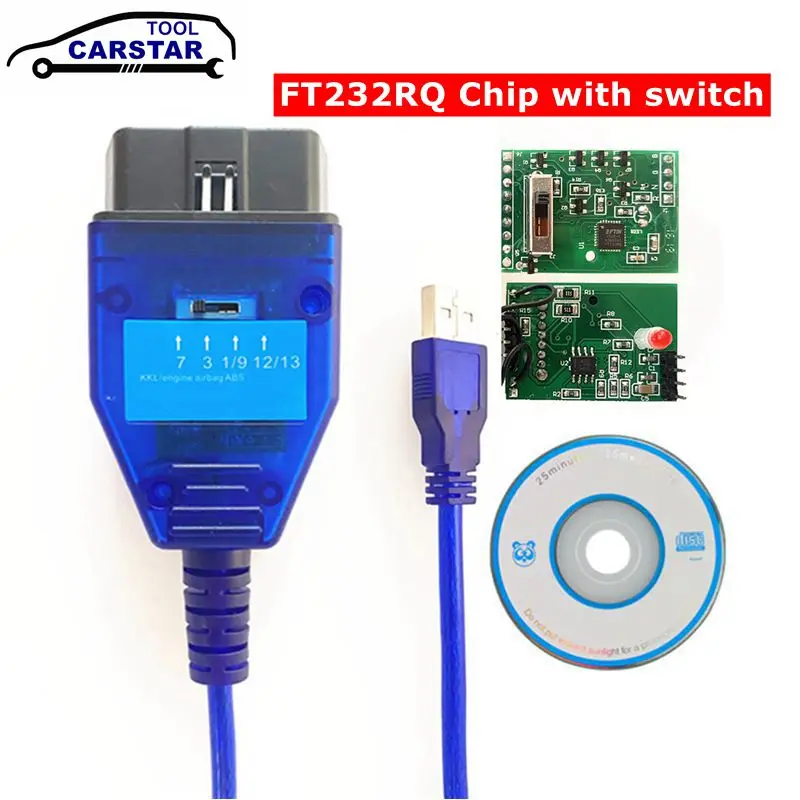 Для VAG409 kkl с FTDI FT232RL/RQ чип переключателем OBD2 USB интерфейс сканера для VW Audi сиденья