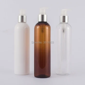 250ml Amber Plastic Cosmetic Emulsion Lotion Pump Bottle Silver Pump Head Shampoo Shower Gel Packing Container White Transparent 
250ml Amber Plastic Cosmetic Emulsion Lotion Pump Bottle Silver Pump Head Shampoo Shower Gel Packing Container White Transparent