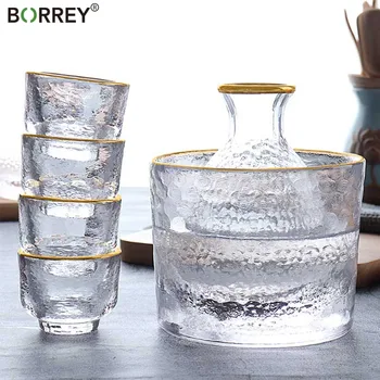 BORREY Japanese Sake Set Glass Tracing Gold Wine Flasks Wine Glass Decanter Wine Set Ice Jug Flagon Liquor Spirits Shochu Cups 
BORREY Japanese Sake Set Glass Tracing Gold Wine Flasks Wine Glass Decanter Wine Set Ice Jug Flagon Liquor Spirits Shochu Cups