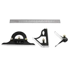 Square Ruler Stainless Steel Adjustable Sliding Combination Square Ruler Protractor Level Measure Measuring Tool 3-Piece
Square Ruler Stainless Steel Adjustable Sliding Combination Square Ruler Protractor Level Measure Measuring Tool 3-Piece