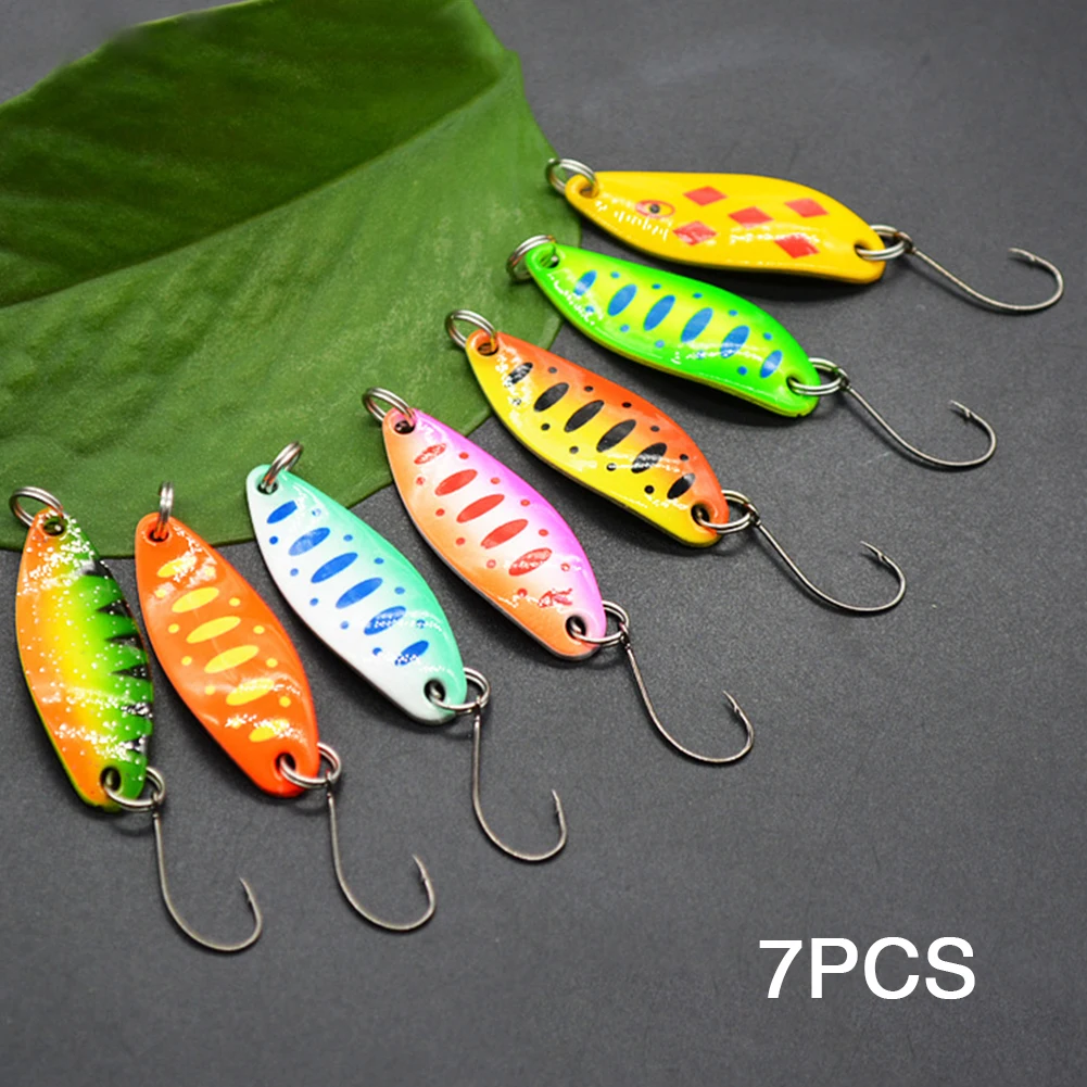 7Pcs/set Fishing Lure Tackle Single Hook Spoon Casting Jig Simulation Outdoor Artificial Sequin Durable Tools Hard Bait Trout
7Pcs/set Fishing Lure Tackle Single Hook Spoon Casting Jig Simulation Outdoor Artificial Sequin Durable Tools Hard Bait Trout