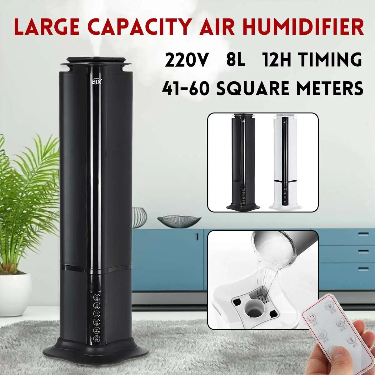 8L Ultrasonic Air Humidifier Aroma Essential Oil Diffuser Negative Ion Remote Control Home Fogger Timing Air Mist Maker Purifier
8L Ultrasonic Air Humidifier Aroma Essential Oil Diffuser Negative Ion Remote Control Home Fogger Timing Air Mist Maker Purifier