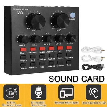 V8 Audio USB Sound Card External Headset Microphone Webcast Personal Entertainment Streamer Live Broadcast for PC Phone Computer
V8 Audio USB Sound Card External Headset Microphone Webcast Personal Entertainment Streamer Live Broadcast for PC Phone Computer