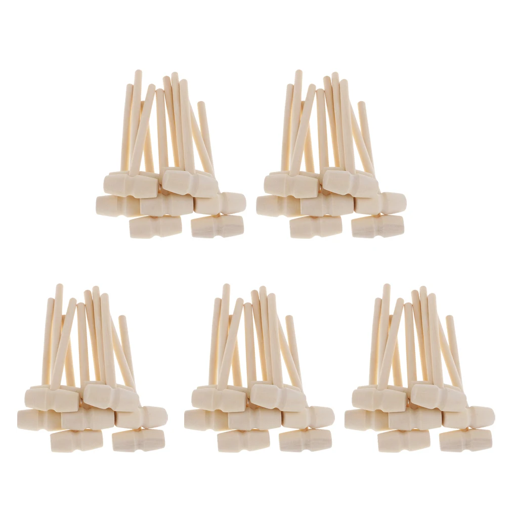 50 Pieces Small Wood Hammer Wooden Mallet Hammer For DIY Woodworking Household Multi Hand tool