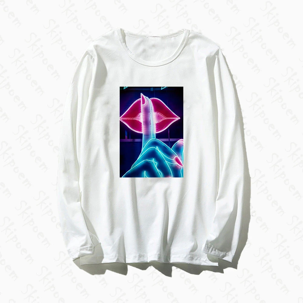 Neon Smoking Lips T Shirt Women Harajuku Tumblr Punk Aesthetic Gothic Long Sleeve Cotton Plus Size Tee Shirt Femme Streetwear 
Neon Smoking Lips T Shirt Women Harajuku Tumblr Punk Aesthetic Gothic Long Sleeve Cotton Plus Size Tee Shirt Femme Streetwear