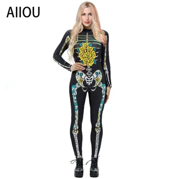 AIIOU Funny Skull Print Jumpsuit Novelty Personality Costume Women Long Sleeve Female Outfit Romper Playsuits Halloween Clothing
AIIOU Funny Skull Print Jumpsuit Novelty Personality Costume Women Long Sleeve Female Outfit Romper Playsuits Halloween Clothing