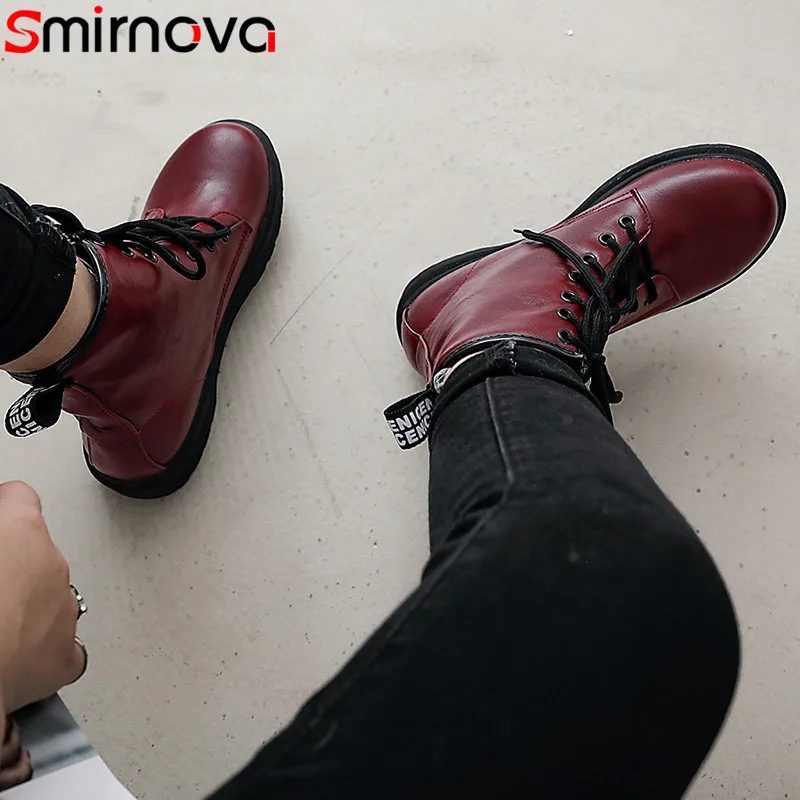Smirnova big size 34-43 new ankle boots round toe lace up autumn winter boots women simple ladies motorcycles boots women 2020
Smirnova big size 34-43 new ankle boots round toe lace up autumn winter boots women simple ladies motorcycles boots women 2020