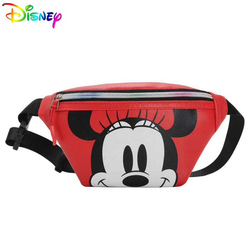 Disney Girls Fashion Minnie Crossbody Bags For Boys Mickey Mouse Cartoon Printing Shoulder Bag Children Daisy Duck Waist Package