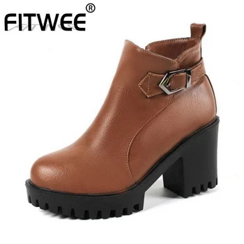 FITWEE Winter Ankle Boots Pu Leather Women Boots Fashion Boots Women Work Shoes Black Round Toe Buckle Women Shoes Size 33-42
FITWEE Winter Ankle Boots Pu Leather Women Boots Fashion Boots Women Work Shoes Black Round Toe Buckle Women Shoes Size 33-42