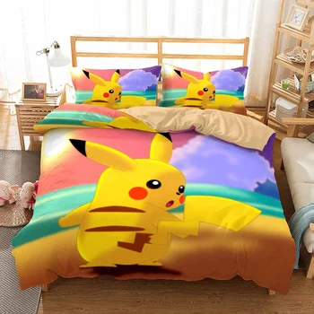 Pikachu Anime Duvet Cover Set Twin Full Queen King Bed Linen Set Janpanese Game Character Cartoon Bedding Set 3PCS for Kids
Pikachu Anime Duvet Cover Set Twin Full Queen King Bed Linen Set Janpanese Game Character Cartoon Bedding Set 3PCS for Kids
