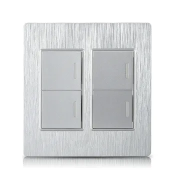 Switch Turn off socket silver wall switch panel four Double switch socket
Switch Turn off socket silver wall switch panel four Double switch socket