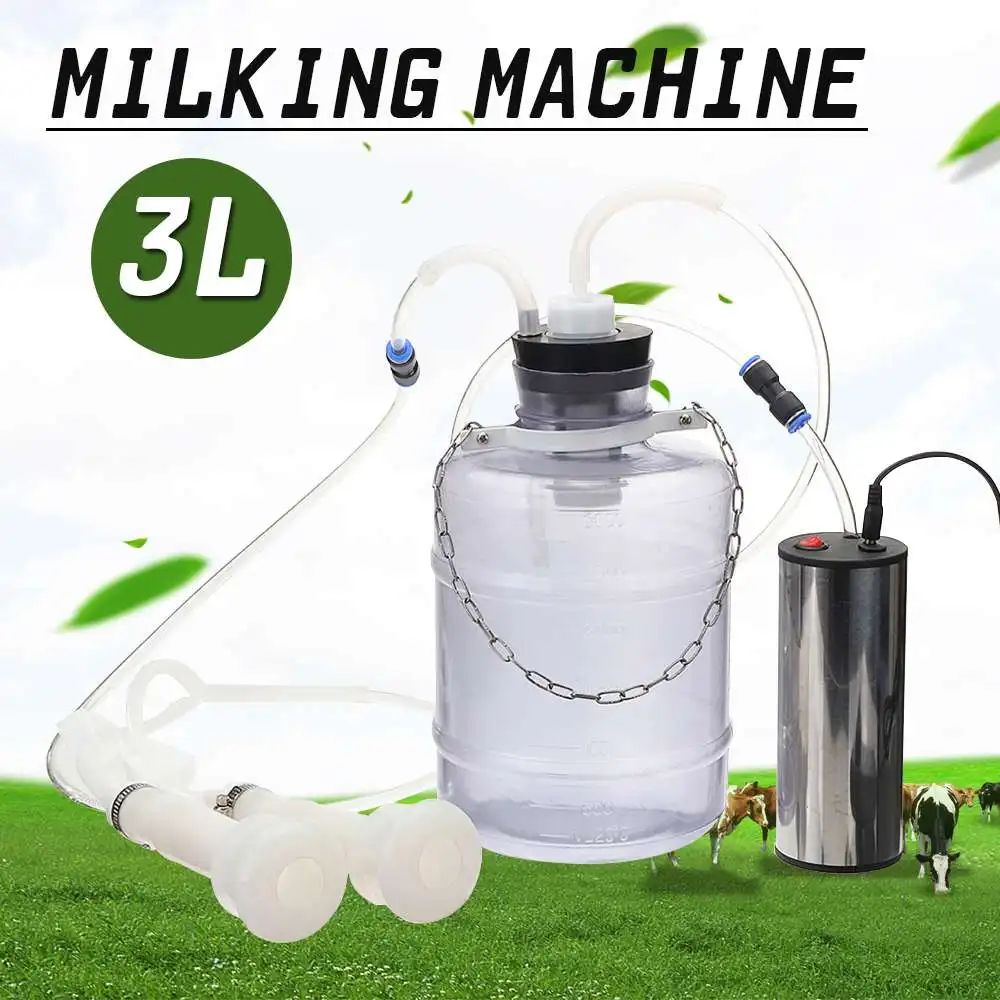 3L Electric Milking Machine Cow Goat Sheep Milker Double Heads Dual Vacuum Pump Bucket Food Safety Level Plastic Milking Machine
3L Electric Milking Machine Cow Goat Sheep Milker Double Heads Dual Vacuum Pump Bucket Food Safety Level Plastic Milking Machine