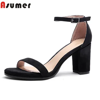 ASUMER 2020 new arrive women sandals flock solid colors summer high heels sandals buckle simple party wedding shoes ladies
ASUMER 2020 new arrive women sandals flock solid colors summer high heels sandals buckle simple party wedding shoes ladies