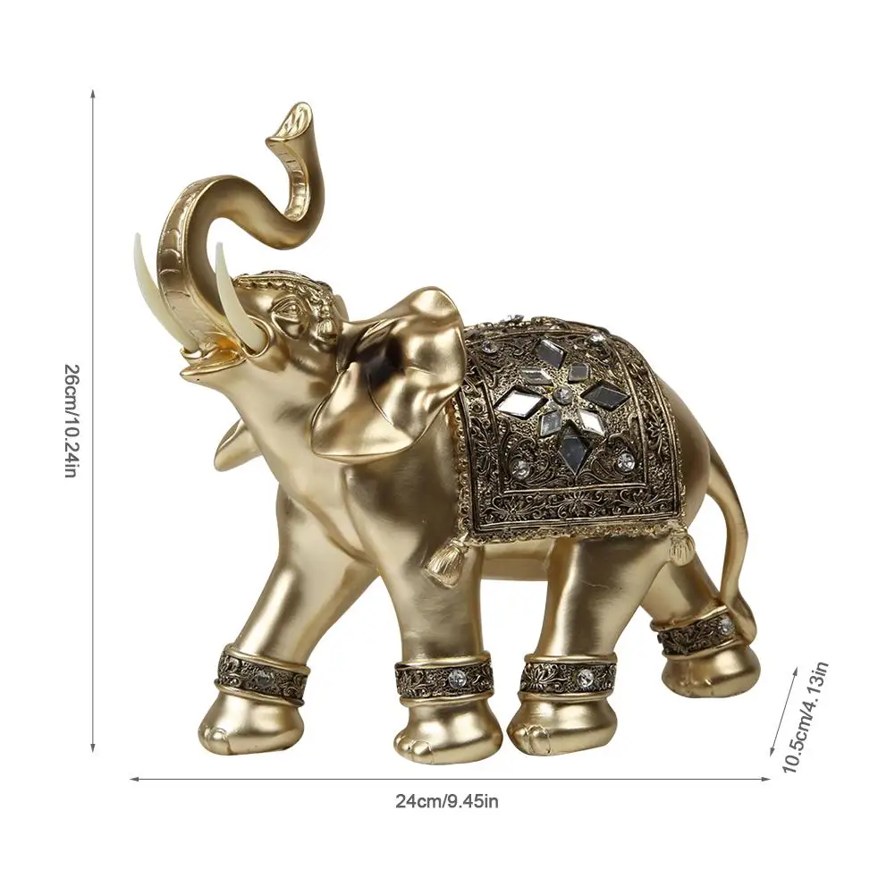 thai golden elephant resin crafts decoration lucky feng shui
