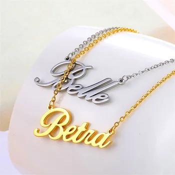 Stainless Steel Personalized Gold Color Necklaces for Women Charming Jewelry Handmade Nameplate Pendant 2020 Name Necklace
Stainless Steel Personalized Gold Color Necklaces for Women Charming Jewelry Handmade Nameplate Pendant 2020 Name Necklace