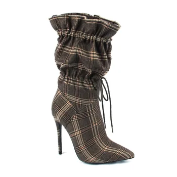 Womens Pointed Toe Plaid Check Grid Cloth Mid Calf Riding Boots High Slim Heels Shoes 2020 Stilettos Mixed Color Plus Size 34-43 
Womens Pointed Toe Plaid Check Grid Cloth Mid Calf Riding Boots High Slim Heels Shoes 2020 Stilettos Mixed Color Plus Size 34-43