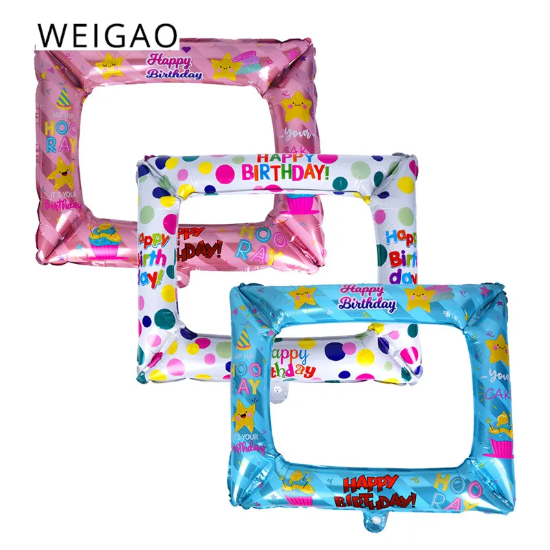 WEIGAO Blue Pink Balloon Aluminum Foil Photo Frame Photo Booth Props Happy Birthday Family Party Decoration Photo Picture Frame
WEIGAO Blue Pink Balloon Aluminum Foil Photo Frame Photo Booth Props Happy Birthday Family Party Decoration Photo Picture Frame