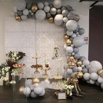177Pcs DIY Balloon Garland Arch Kit Gray Gold White Latex Balloons Set for Wedding Birthday Baby Shower Party Decorations
177Pcs DIY Balloon Garland Arch Kit Gray Gold White Latex Balloons Set for Wedding Birthday Baby Shower Party Decorations