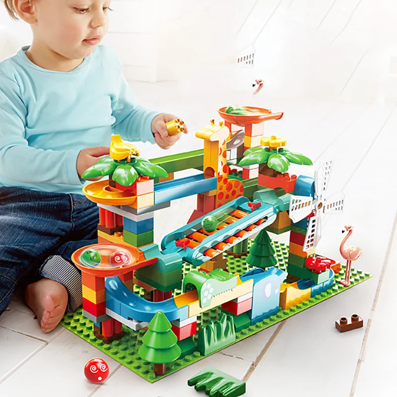 NEW Marble Race Run Big Size Duploed Building Blocks Plastic Funnel Slide DIY Assembly Bricks Toys For Children Christmas Gifts
NEW Marble Race Run Big Size Duploed Building Blocks Plastic Funnel Slide DIY Assembly Bricks Toys For Children Christmas Gifts