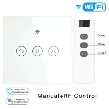 Smart WiFi Curtain Roller Shutter Switch RF 433 Touch Panel Switch Voice/App Remote Control Timing for Alexa Google Home
Smart WiFi Curtain Roller Shutter Switch RF 433 Touch Panel Switch Voice/App Remote Control Timing for Alexa Google Home