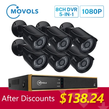MOVOLS 1080P CCTV Camera System 6PCS Outdoor/Indoor IR-CUT Security Camera 2MP 5 in 1 DVR P2P Waterproof Surveillance System Kit
MOVOLS 1080P CCTV Camera System 6PCS Outdoor/Indoor IR-CUT Security Camera 2MP 5 in 1 DVR P2P Waterproof Surveillance System Kit