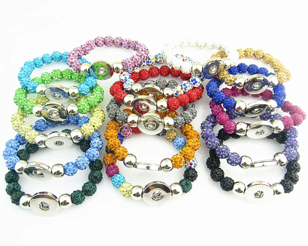 High quality 16 pcs mix color rhinestone bead snap button bracelet handmade Elastic 18mm snap button bracelet/bangle jewelry
High quality 16 pcs mix color rhinestone bead snap button bracelet handmade Elastic 18mm snap button bracelet/bangle jewelry