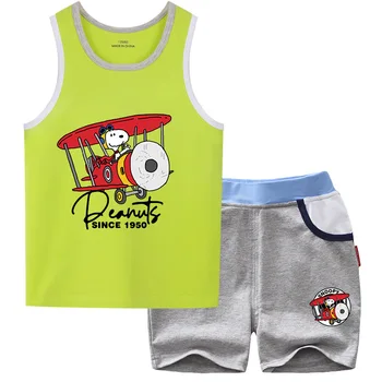 Snoopy summer new fashion breathable pure cotton children's clothing children's solid color vest + casual shorts suit set
Snoopy summer new fashion breathable pure cotton children's clothing children's solid color vest + casual shorts suit set