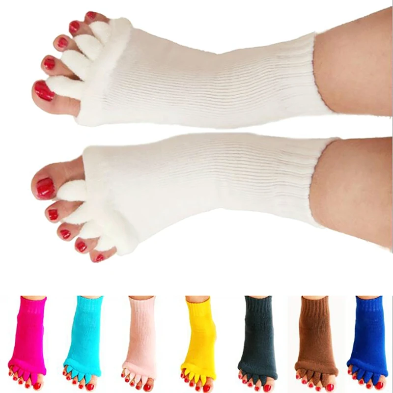 

Cycling Socks Five Toe Sock Orthotics Separators For Toes Bunion Corrector Orthopedic Hallux Valgus Posture Correction 77