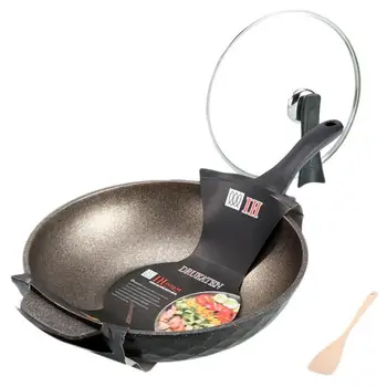 1Set 32cm Maifan Stone Non-stick Frying Wok Aluminum Wok Pan Cooking Fired Dish Wok No Fume with Lid and Wooden Spatula (Golden)
1Set 32cm Maifan Stone Non-stick Frying Wok Aluminum Wok Pan Cooking Fired Dish Wok No Fume with Lid and Wooden Spatula (Golden)