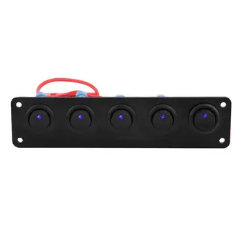 12-24V 5 Gang Round Dash Rocker Toggle Switch Panel Blue LED for RV Boat Marine 
12-24V 5 Gang Round Dash Rocker Toggle Switch Panel Blue LED for RV Boat Marine