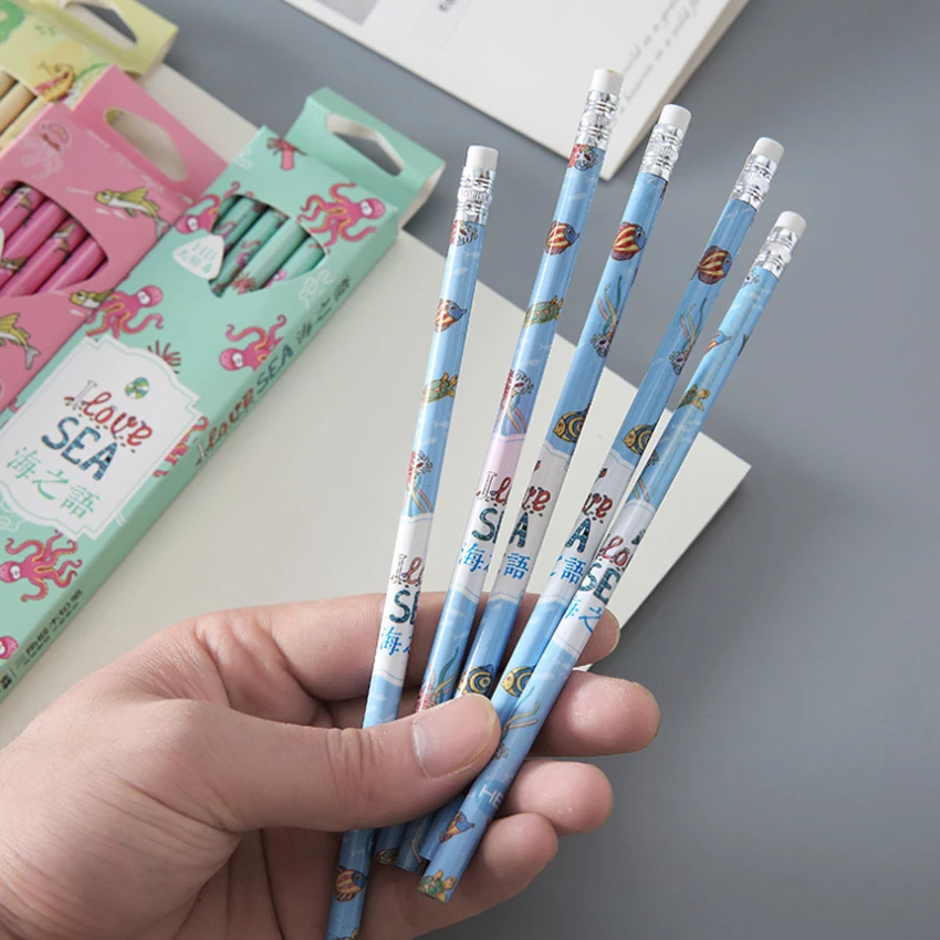 8packss/lot Kawaii Sea Language Triangle Beech HB Rubber Head Pencils School Office Supply Student Stationery Gift Wholesale
8packss/lot Kawaii Sea Language Triangle Beech HB Rubber Head Pencils School Office Supply Student Stationery Gift Wholesale
