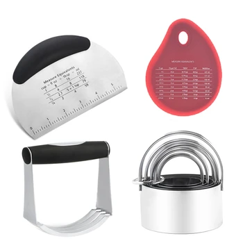 Dough Blender,Pastry Cutter,Biscuit Cutter and Bowl Scraper Set Baking Tool Set,Biscuit Making Mold- 4 Pieces
Dough Blender,Pastry Cutter,Biscuit Cutter and Bowl Scraper Set Baking Tool Set,Biscuit Making Mold- 4 Pieces
