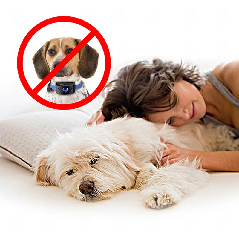 

Pet Rechargeable Anti Bark Collar Control Train Waterproof Stop Barking Dog Waterproof Ultrasonic Training Collars dog supplies