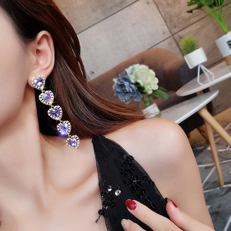 Heart Full Of Rhinestone Long Earrings Female Fashion String Violet Crystal Earrings Girl Woman Teardrop Crystal Purple
Heart Full Of Rhinestone Long Earrings Female Fashion String Violet Crystal Earrings Girl Woman Teardrop Crystal Purple
