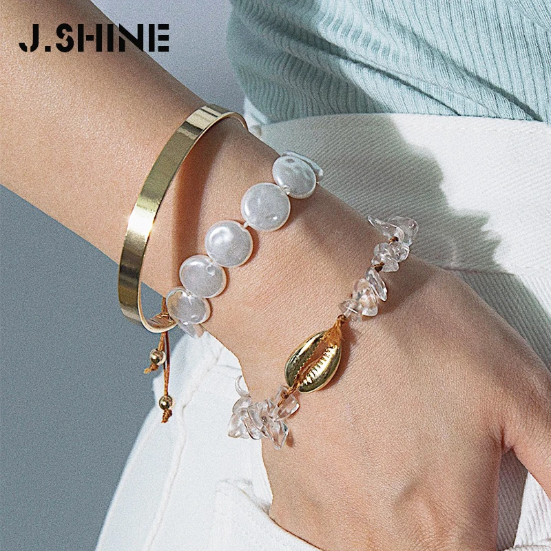 J.Shine Bohemian 3 Pcs/Set Shell Bracelets with Stone for Women Summer Seashell Cowrie Round Imitation Pearl Bracelets on Hand
J.Shine Bohemian 3 Pcs/Set Shell Bracelets with Stone for Women Summer Seashell Cowrie Round Imitation Pearl Bracelets on Hand