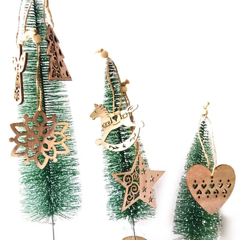christmas tree snowflake horse angel star heart pendant wooden