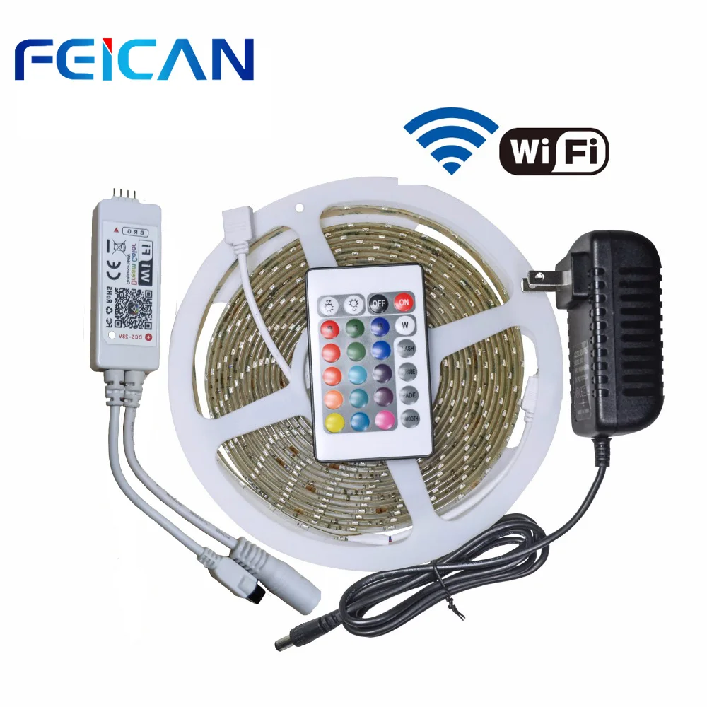 LED Strip Light RGB 5m SMD2835 WIFI RGB LED controller 24keys IR Control Remote 12V 2A Power Adapter Waterproof led strip kit
LED Strip Light RGB 5m SMD2835 WIFI RGB LED controller 24keys IR Control Remote 12V 2A Power Adapter Waterproof led strip kit