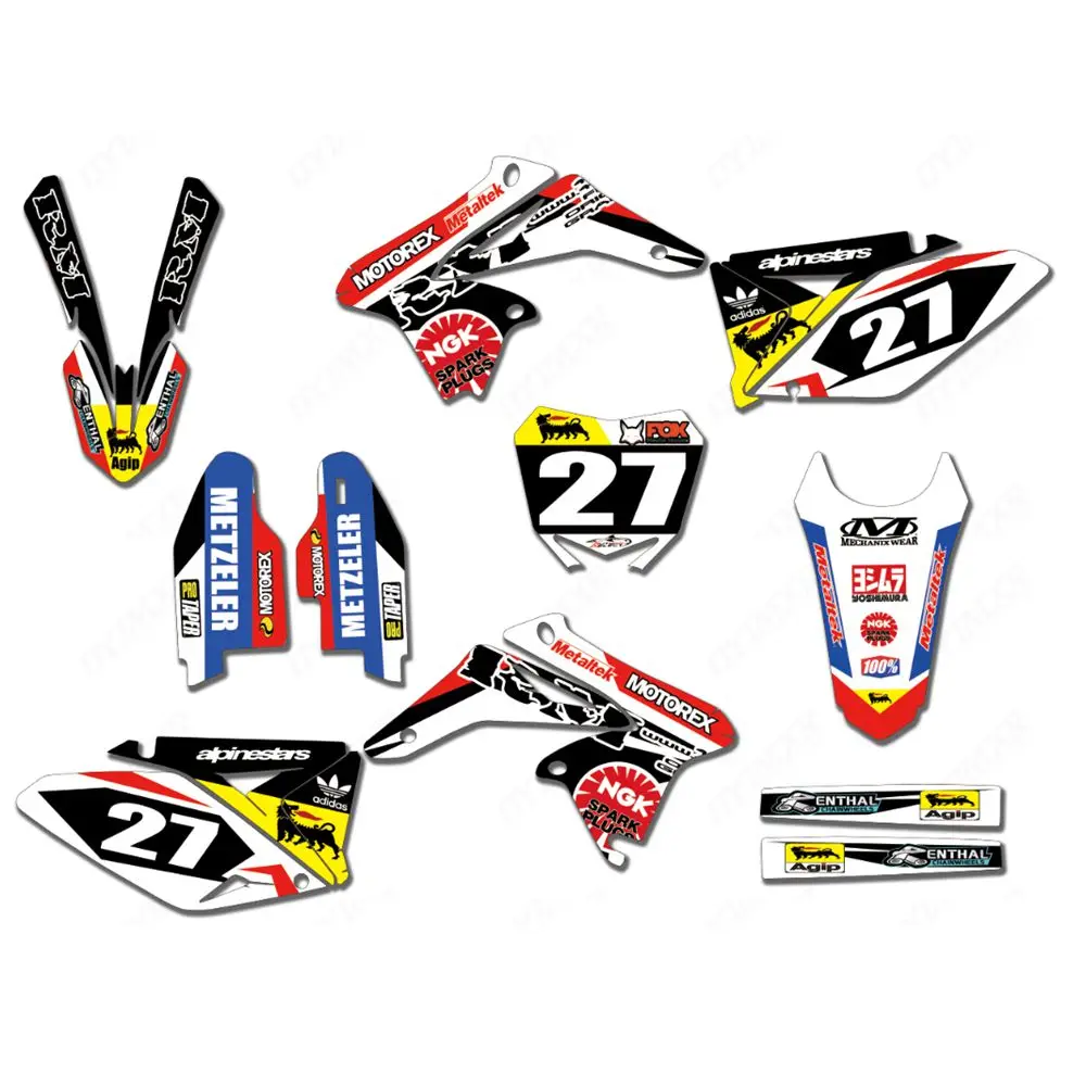 New Full Graphics Decals Stickers Custom Number Name Glossy Bright Stickers Waterproof for Suzuki RMZ250 2010-2017
New Full Graphics Decals Stickers Custom Number Name Glossy Bright Stickers Waterproof for Suzuki RMZ250 2010-2017