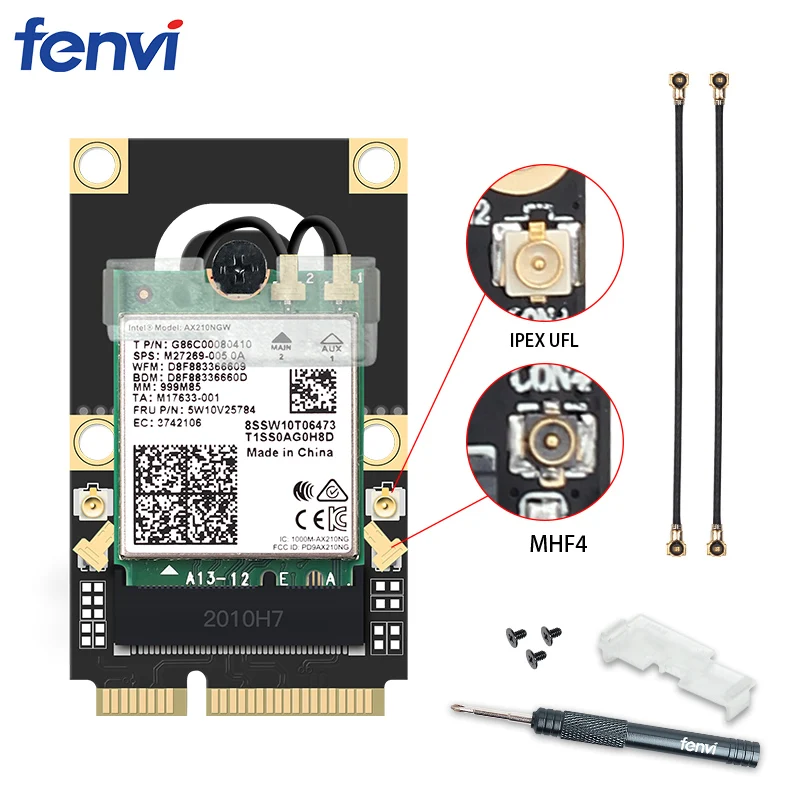 2974Mbps for Intel AX210 Mini PCI-E Wi-Fi 6E Adapter Dual Band Wireless Bluetooth 5.2 2.4G/5GHz 802.11ax Wifi Card For Windows10
2974Mbps for Intel AX210 Mini PCI-E Wi-Fi 6E Adapter Dual Band Wireless Bluetooth 5.2 2.4G/5GHz 802.11ax Wifi Card For Windows10