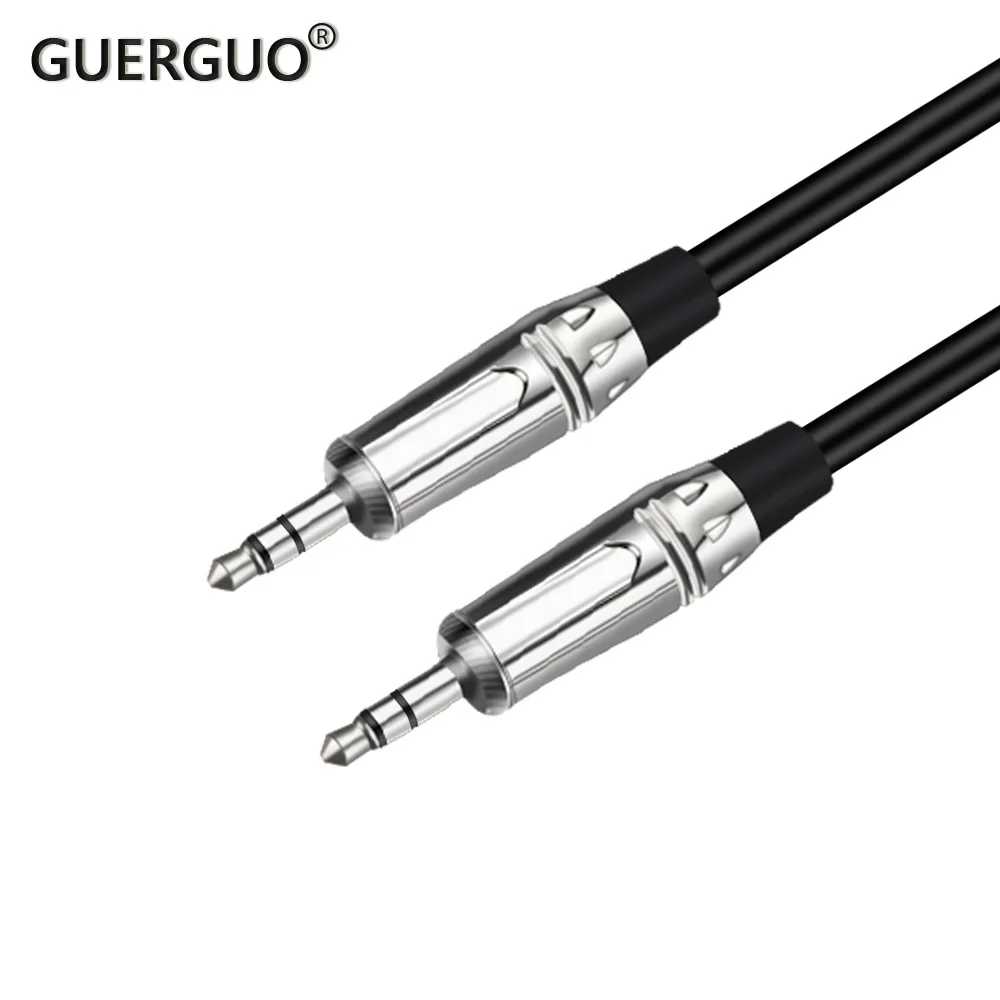 

Guerguo 3.5mm Silver Jack Stereo Audio Extension Cable Male to Male OFC AUX Shileded For Amplifier Mixer 1m 1.5m 2m 3m 5m 8m 10m