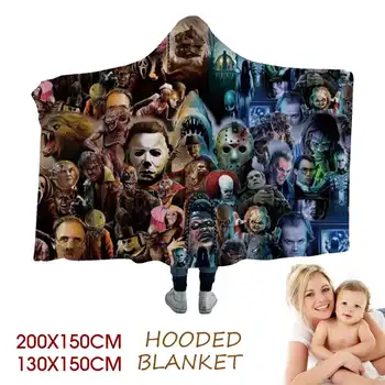 150X130cm/150X200cm Horror Movie Character Hooded Blanket Sherpa Fleece Wearable Throw Blanket Microfiber Bedding
150X130cm/150X200cm Horror Movie Character Hooded Blanket Sherpa Fleece Wearable Throw Blanket Microfiber Bedding