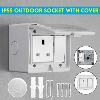 IP55 Waterproof Dust-proof Outdoor External Wall Power Socket Outlet With Cover 110~250V Power Socket
IP55 Waterproof Dust-proof Outdoor External Wall Power Socket Outlet With Cover 110~250V Power Socket