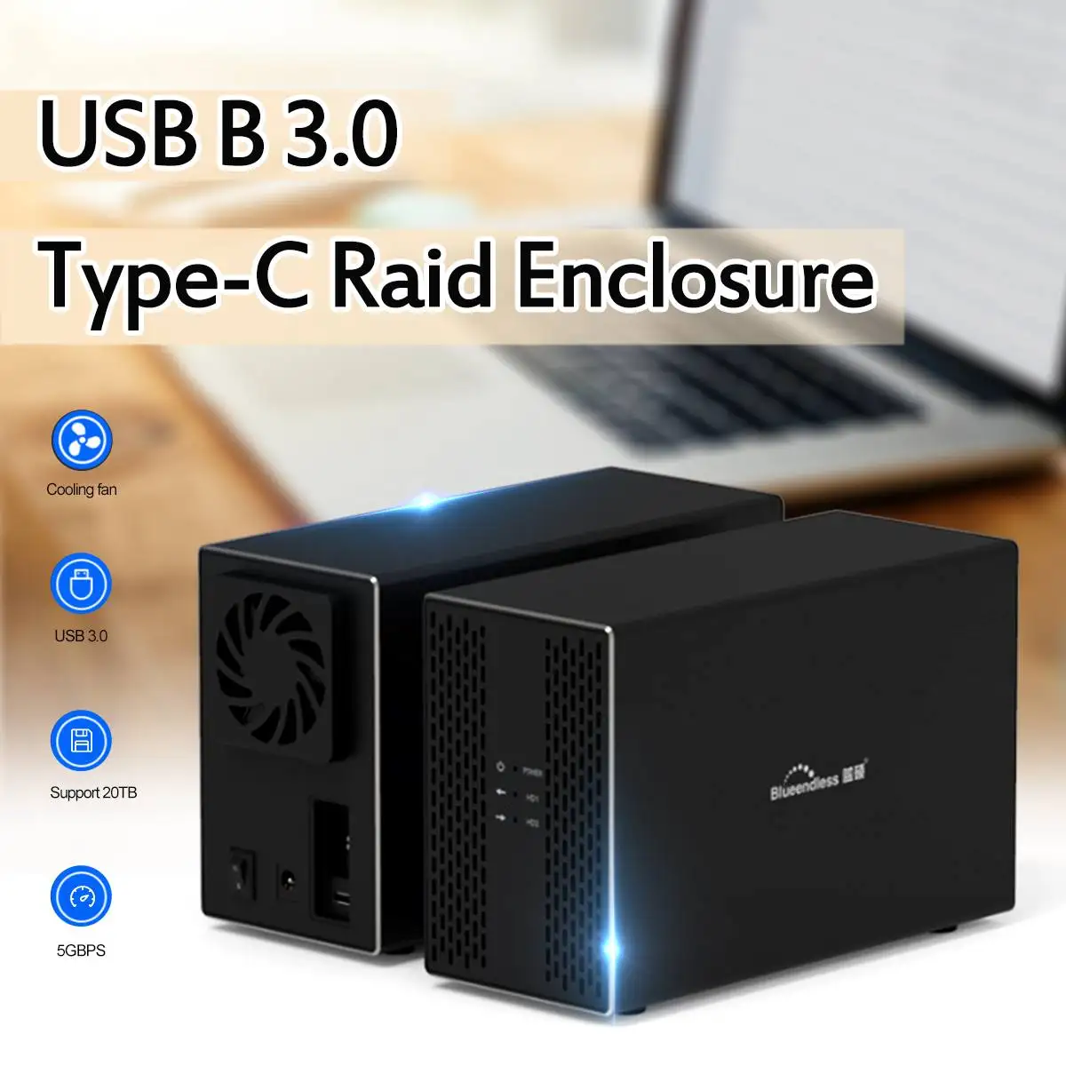 3.5 inch Black SATA HDD External Enclosure Large Capacity USB B 3.0 Type-C Interface Aluminum HDD Enclosure Case
3.5 inch Black SATA HDD External Enclosure Large Capacity USB B 3.0 Type-C Interface Aluminum HDD Enclosure Case
