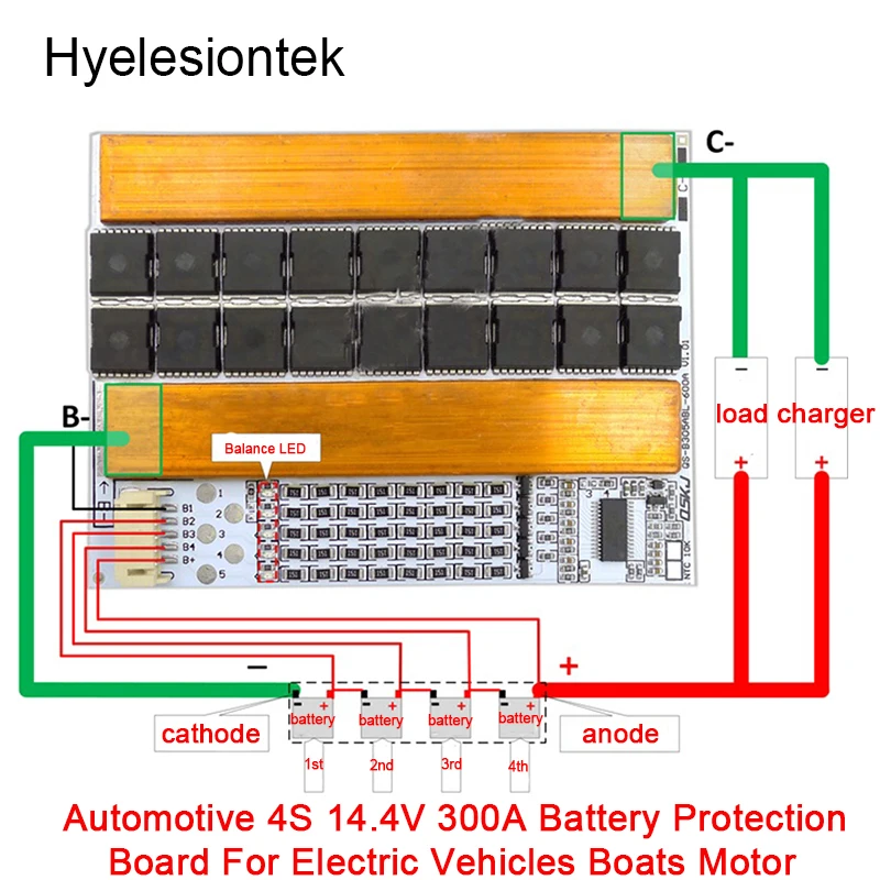 BMS 4S 300A 3.2V Balancer BMS 4S PCB 18650 Lipo Battery Protection Circuit Board Charger Automotive EV for Vehicles Boats Motor
BMS 4S 300A 3.2V Balancer BMS 4S PCB 18650 Lipo Battery Protection Circuit Board Charger Automotive EV for Vehicles Boats Motor