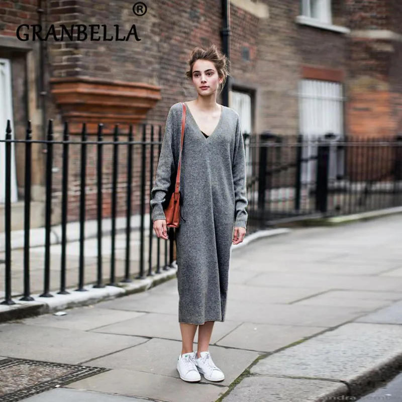 Autumn Winter Casual Loose Size Slim Ladies Women Sweater V-Neck Pullover Solid Long Sweater Dress High Quality
Autumn Winter Casual Loose Size Slim Ladies Women Sweater V-Neck Pullover Solid Long Sweater Dress High Quality