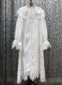 2020 Spring and Summer New Women's Small Stand Collar Ruffles Stitching Sleeve Shoulder Hollow Bell Sleeve Dress 409
2020 Spring and Summer New Women's Small Stand Collar Ruffles Stitching Sleeve Shoulder Hollow Bell Sleeve Dress 409